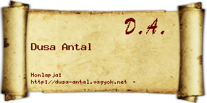 Dusa Antal névjegykártya